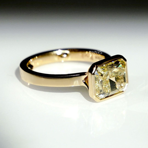 แหวนเพชรสีเหลืองสดใสสดใสสง่างามชุดหนามเตยสีเหลืองกุหลาบสีขาวทองสำหรับการหมั้นเครื่องประดับที่ดี - Product Image 3