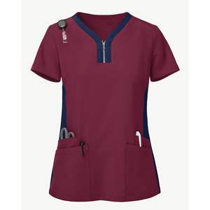Comfort Fit Mujeres Scrub Uniform Soft Touch V Neck Shirt Logotipo personalizable Tamaños Medical Hospital Laboratory Wholesale Scrub Set - Product Image 1
