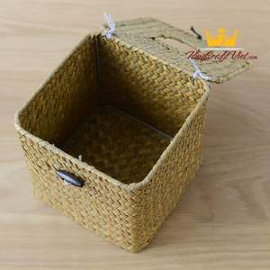 Herbe marin naturel carré boîte à mouchoirs couverture serviette stockage cuisine salle de bain fait à la main Vietnam maison hôtel Restaurant décoration de table - Product Image 3