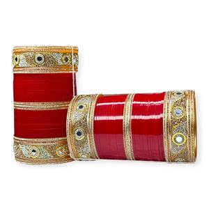 Ensemble de bracelets de mariée rouges les plus vendus, plaqué or, tendance, bracelets de mariage, bijoux d'imitation haut de gamme à prix de gros - Product Image 2