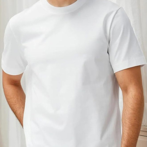 Camiseta de algodón con cuello redondo para hombre, diseño de logotipo personalizado, manga corta, precio barato al por mayor de Bangladesh, Camisa lisa en blanco - Product Image 4