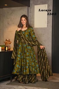 ของขวัญล่าสุดสำหรับคอลเลกชัน3ชิ้นลายพิมพ์ kurti ที่สวยงามแฟนซีพร้อมพาลาซโซและ dupatta แบบเต็มรูปแบบ - Product Image 5