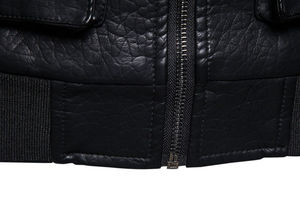 Vestes en cuir PU pour hommes, meilleur design 2025, OEM personnalisé, hiver épais, été fin, lavable, longues avec col à capuche, état neuf - Product Image 4