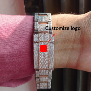 Montre de luxe pour homme arc-en-ciel entièrement glacée avec chiffres multicolores et diamants de marque premium - Product Image 4