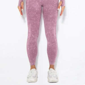 Leggings délavés à l'acide par sublimation au design personnalisé pour femmes/Leggings de yoga à taille élastique de haute qualité, fabricant professionnel - Product Image 6