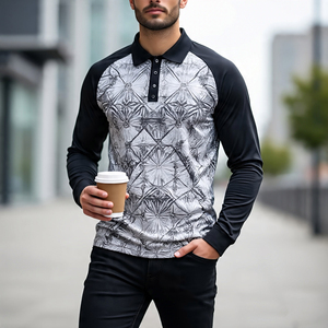 Polo de sublimación de manga larga para hombre, ropa de calle, Polo de moda para hombre, ropa de Fitness para correr, Polo estampado para hombre - Product Image 6