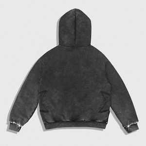 Rainbow Spray Street Style Hommes Cristal À Capuche Poche Fermeture Éclair À Manches Longues Strass Sweats Vintage Strass Hoodies Hommes - Product Image 2