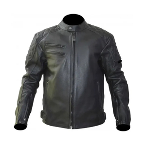 Veste de moto imperméable pour hommes de la meilleure qualité Dernier design Doux rembourré Confortable Veste en cuir de moto en cuir véritable - Product Image 1