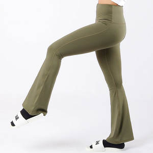 เลกกิ้งเล่นโยคะสีพื้นแบบลำลองกางเกงฟิตเนสเอวโลโก้ขนาดพลัสไซส์สำหรับผู้หญิง - Product Image 4