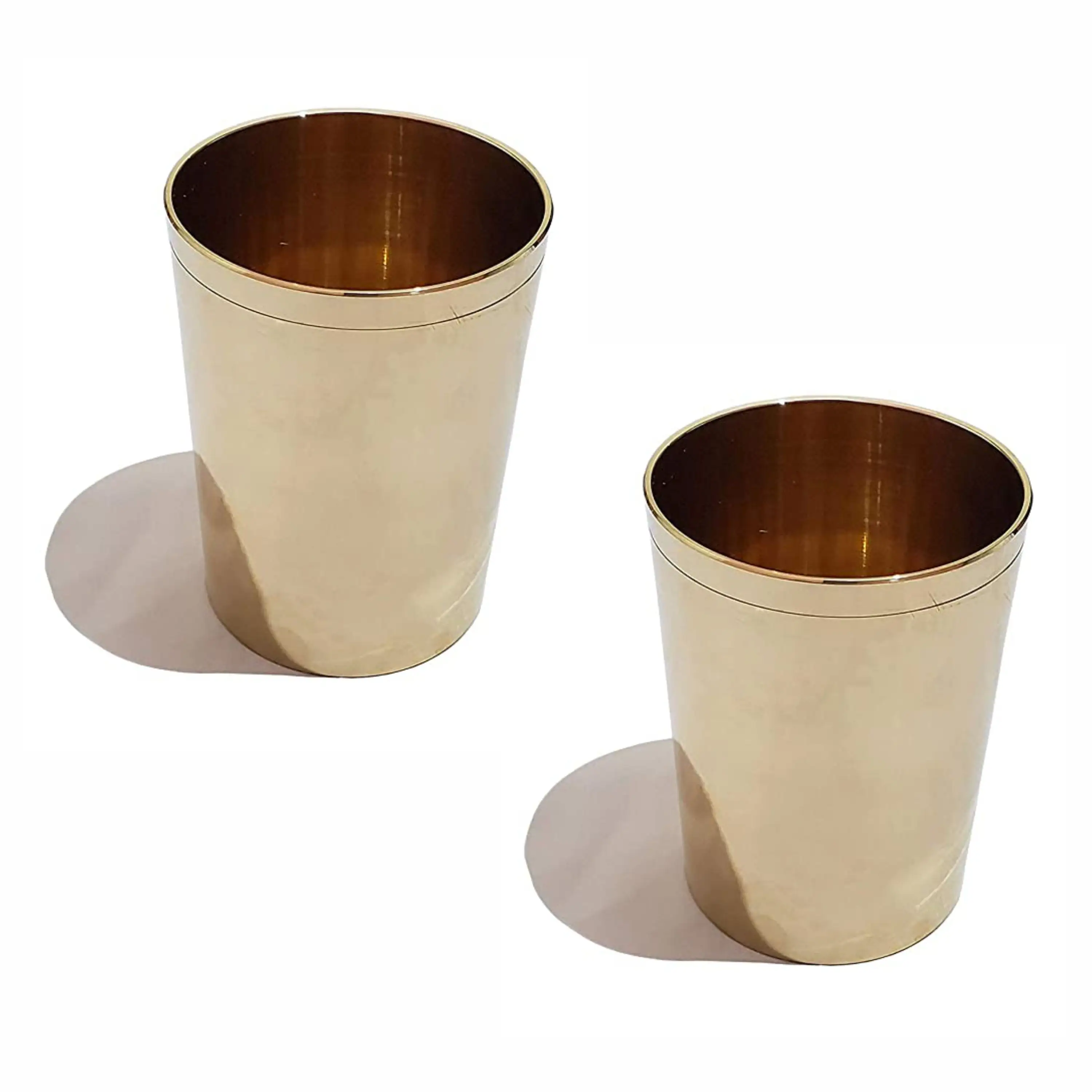 Pure Source India Handmade Bronze Kansa Glass, Small in Size, Many More Health Benefit of Regular Use of This Glass (2 Pcs)