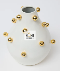 Admirable Design White and <b>Gold</b> Flower <b>Vase</b> Table Decor Flower <b>Vases</b> Large Metal Enamel Home Decoration Flower <b>Vase</b> for Sale - Product Image 4