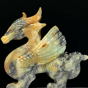 Dragón volador tallado en amazonita - Dragón chino de piedra amazonita - Product Image 1