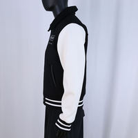 Produsen OEM Jaket Varsity Baseball Pria Berkualitas Tinggi Bordir Kustom Lengan Kulit Jaket Windbreaker