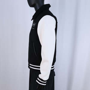 Veste de baseball pour homme de haute qualité fabriquée par un fabricant OEM, veste varsity avec broderie personnalisée, manches en cuir, coupe-vent - Product Image 4