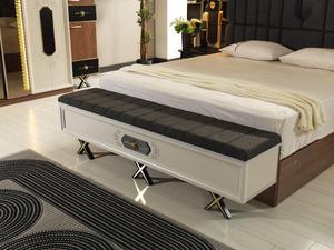 Wezir เตียงคิงไซส์แบบเตียงควีนไซส์มีไฟทำจากไม้เอ็มดีเอฟสำหรับสองห้องนอนมาใหม่ - Product Image 5