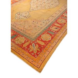 Tapis en laine noués à la main Aalam Gold Pae-5344 9x12 rectangulaire à motif médaillon pour la décoration du salon et de la chambre - Product Image 2