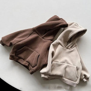 Sudadera con capucha para niños personalizable con logotipo gratis, Jersey de algodón informal, tela, ropa de invierno, forro polar estampado para bebés, niños y niñas - Product Image 2