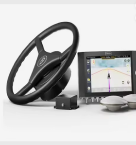 Black Steering <b>Wheel</b> with Touchscreen Display and Control Pedals for Simulation Use - Product Image 1