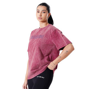 Peso pesado de alta calidad 100% algodón lavado ácido camisetas de gran tamaño Boxy peso pesado personalizado desgastado mujeres camisetas - Product Image 6