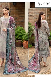 Nouvelle collection Aalaya Hafiz Silk Ramsha Riwayat Luxury Lawn D-902, Shalwar Kameez pakistanais de marque pour femme, imprimé en coton/lawn - Product Image 2