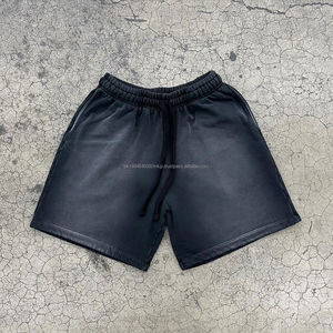 Unisex Summer Sweat <b>Shorts</b> Custom Logo Heavyweight Cotton Vintage Sun Faded Acid Wash Solid <b>Pattern</b> High Street for <b>Men</b> Women - Product Image 2