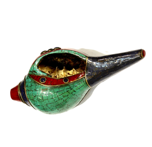 Nueva llegada Rudra piedra preciosa tachonado Concha Shankha pulido Concha religiosa budismo tamaño personalizado India arte coleccionable - Product Image 3