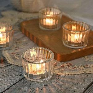 Custom Glass Candle Jars 2024 New Candle Cups <b>clear</b> High Borosilicate Glass Candle Jar - Product Image 1