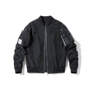 Chaqueta de bombardero clásica Vintage para hombre para invierno, tela vaquera gruesa con cuello levantado, técnica lavada, cierre de cremallera de talla grande - Product Image 1