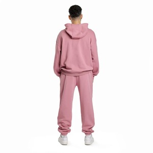 Conjunto de chándal básico de algodón 2025 para hombre de 2 piezas de invierno 100% logotipo personalizado 400 GSM Fleece conjunto de Sudadera con capucha y pantalón para hombre - Product Image 2