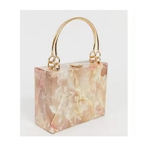 Hermoso bolso de mano de resina para mujer para fiesta de noche Resina de gran venta de embrague de cadena de metal para mujer DE LA India - Product Image 2