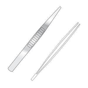 Fórceps de disección de extremo de bloque de 127mm, mordazas dentadas, instrumento de agarre de tejido de precisión recta, acero inoxidable quirúrgico - Product Image 1