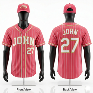 เสื้อเบสบอลผู้ชายผ้าโพลีเอสเตอร์ตาข่ายพรีเมียม 180 GSM สีพีชตัวเสื้อ สีกรมท่า แขนเสื้อแบบแร็กแลน ผ้าระบายอากาศได้ดี รับสกรีนโลโก้แบบซับลิเมชั่น - Product Image 2
