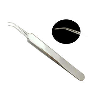 Ensemble de micro-pincettes manuelles en acier inoxydable de précision avec pointes droites/courbes/angulées pour la réparation électronique, les bijoux, l'utilisation chirurgicale - Product Image 4