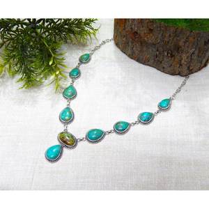 ทำด้วยมือ925เงินสเตอร์ลิงสร้อยคอเทอร์ควอยซ์สำหรับผู้หญิงเครื่องประดับจี้แฟชั่นอัญมณีธรรมชาติ NL0124-GS - Product Image 4