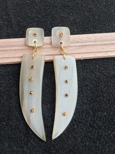 Natural Buffalo Horn with <b>Tiger</b> <b>Eye</b> Gemstone Earring Tiny Accents Earring Handmade Vintage Style Fashion <b>Jewelry</b> Gift for Her - Product Image 6