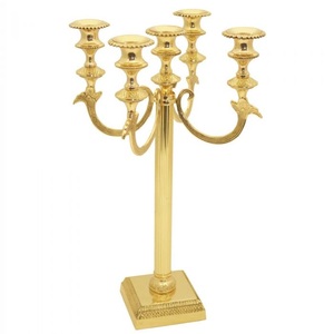 Shiny Silver Plated Metal 5-Arm Eco-Friendly <b>Candelabra</b> for Wedding Birthday Christmas Easter Centerpiece & Party Decorations - Product Image 4