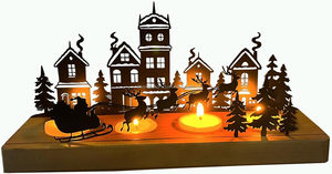 Belle couronne de l'avent en métal bois de renne marron et argent décoration de Noël simple pour l'usine de décoration de table de rebord de fenêtre de table - Product Image 6