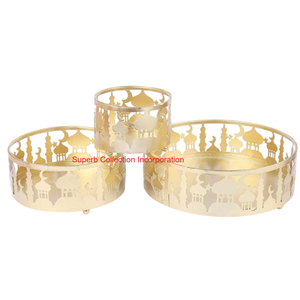 Elegante bandeja de servicio de Ramadán Eid Mubarak con diseño de estrella lunar, plato de exhibición de comida de postre para festivales islámicos y decoración del hogar - Product Image 4