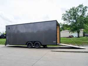 8.5x20 Charcoal Enclosed Trailer with Blackout Package (2) 5200lb Axles Storage
