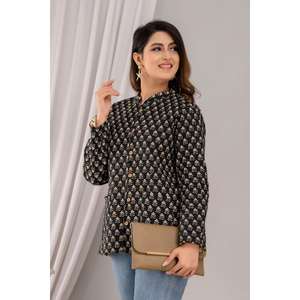 Chaqueta acolchada de algodón ligero para mujer, negra con patrón de animales reversible bohemio, talla XL, prendas de vestir exteriores para primavera y otoño - Product Image 6