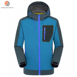 Nouveauté, veste softshell pour homme de haute qualité, logo personnalisé, impression OEM ODM, col long fin, couleur unie, doublure enduite - Product Image 6