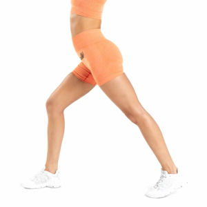 Pantalones cortos de motociclista para mujer, pantalones cortos transpirables de cintura alta para entrenamiento de sudor, pantalones cortos deportivos de Yoga sin costuras con bolsillos laterales - Product Image 2