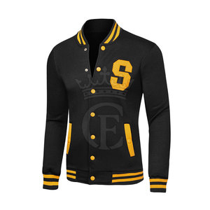 Veste Letterman pour hommes design personnalisé col montant 100% coton hiver décontracté qualité supérieure - Product Image 6