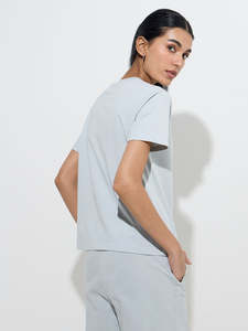 Ladies 2025 Vintage Crop Crewneck <b>Tee</b> Custom OEM/ODM Women's <b>White</b> Cotton Blend Rib Knit Short Sleeve Top Casual Plus Size - Product Image 2