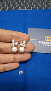 Pendientes de Oro Blanco con Certificación IGI, Plata de Ley, Moissanita, Corte de 6 Perlas, 1.39ct, Claridad VS1-VS2, Regalo de Boda o Compromiso - Product Image 2