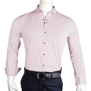 เสื้อเชิ้ตธุรกิจลำลองสำหรับผู้ชาย - สีแดง-ขาว - Product Image 3