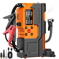 Compresseur d'air portable avec démarreur de batterie 150 PSI 10000 mAh pour voitures et vélos, jauge numérique, lumière LED