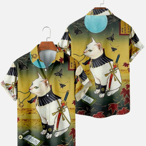 100% coton, T-shirt pour homme, coupe ample, imprimé Chemises de plage décontractées pour hommes Confortable Hawaii Wear 100% Cotton Short Sleeve - Product Image 2