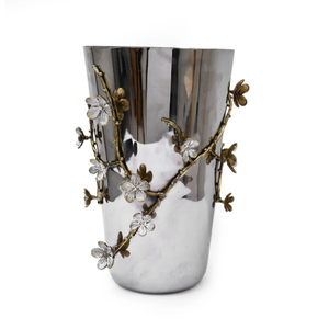 Jarrón de flores de diseño Vintage elegante escultura Floral de Metal mixto en tono plateado y dorado pulido para decoración del hogar de lujo a un precio de fábrica - Product Image 2