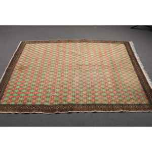 Alfombra Vintage de 4.4x6.4 pies, Alfombra Turca, Alfombra de Camuflaje Verde - Product Image 2